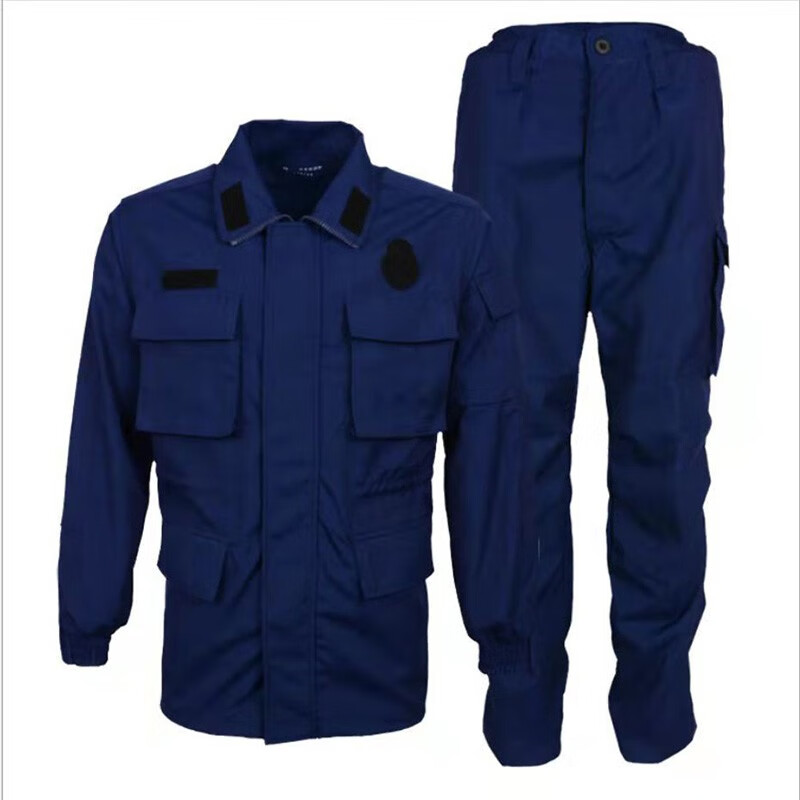新式19火焰藍(lán)消防作訓(xùn)服褲套裝耐磨訓(xùn)練服透氣工作勞保服軍迷服飾